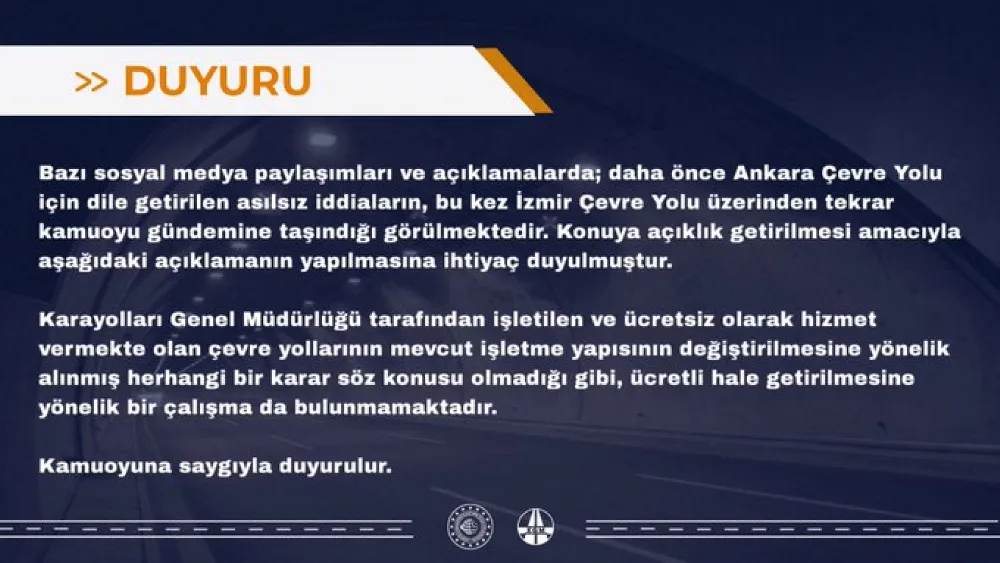 Karayolları'ndan resmi açıklama: İzmir-Aydın Otoyolu özelleşmeyecek!
