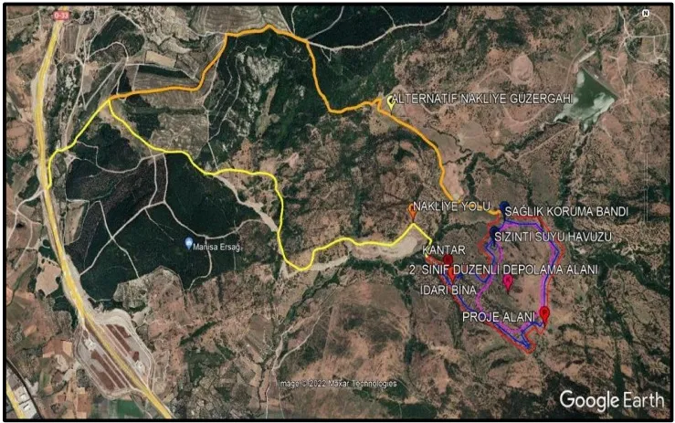 Aliağa'da projenin uygulanacağı alanın uydu görüntüsü