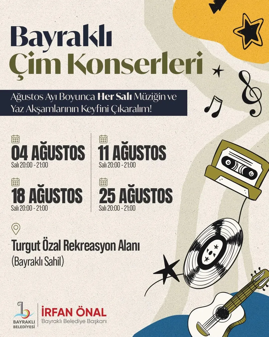 Bayraklı Belediyesi çim konserleri programı