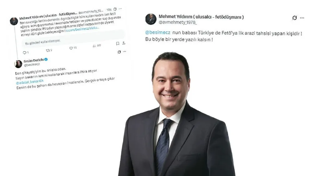 Twitter'da "FETÖ arazisi" tartışması büyüdü: Başkan Dutlulu, Adalet Bakanlığı’nı etiketleyip şikayetçi oldu!
