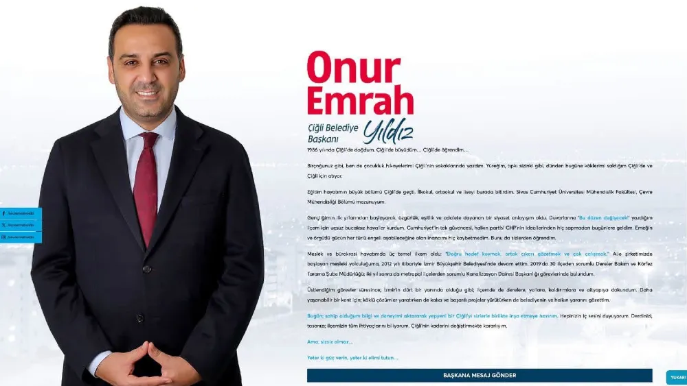 Bugün AK Parti rozeti takması beklenen Çiğli Belediye Başkanı Yıldız, özgeçmişinden CHP’yi sildi