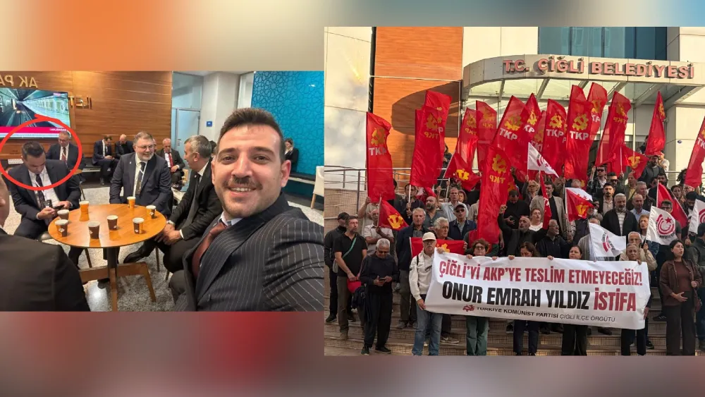 Çiğli Belediye Başkanı Yıldız’dan ilk kare geldi, TKP’liler eylem yaptı