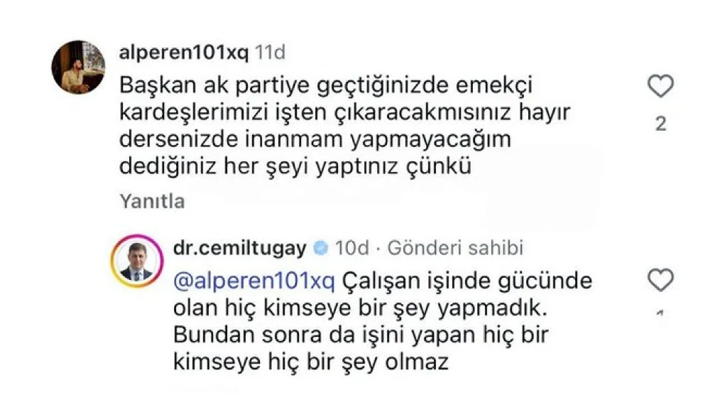 Tugay’dan “AK Parti’ye geçince işçi çıkaracak mısınız?” sorusuna yanıt: İşini yapan kimseye hiçbir şey olmaz