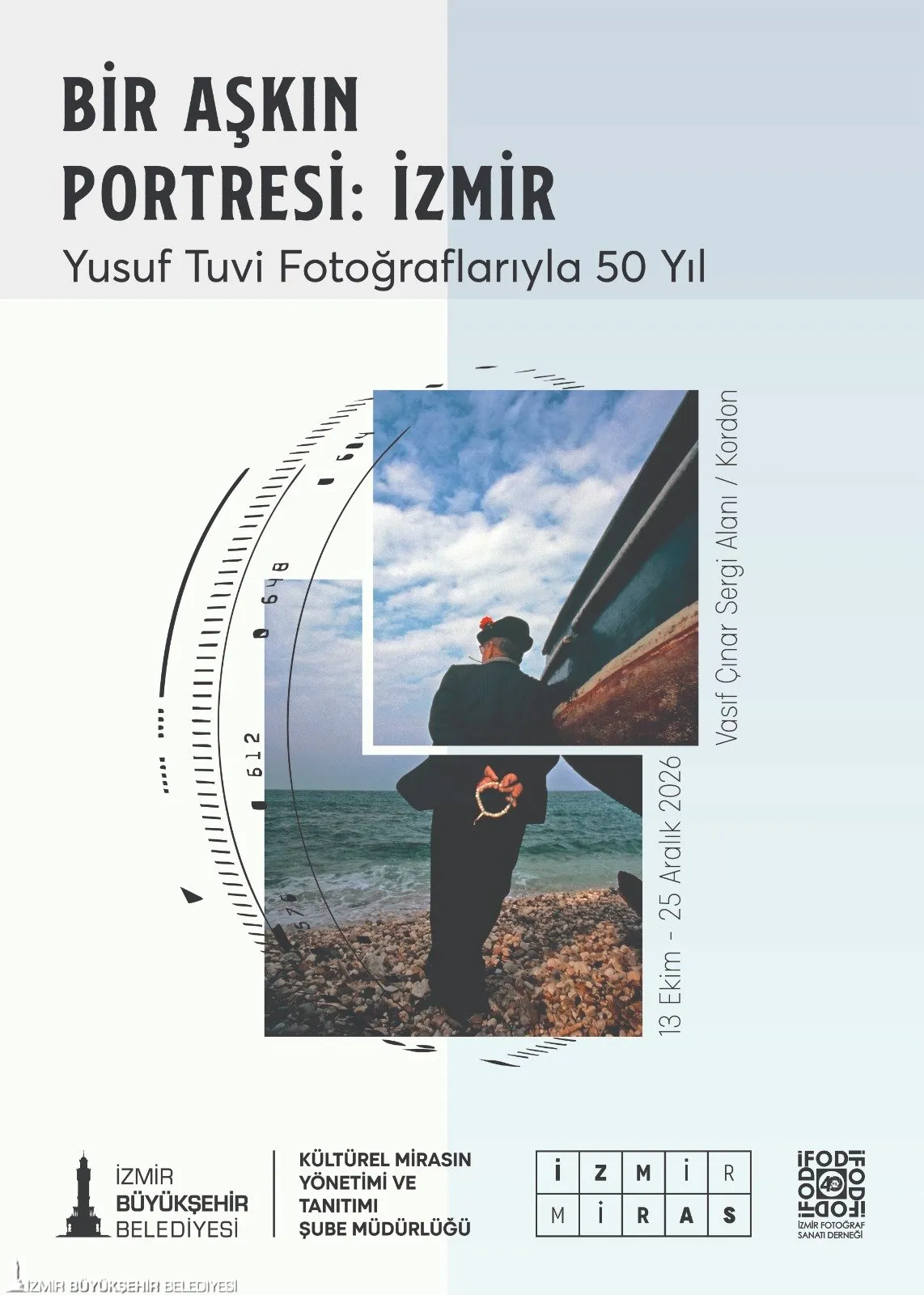 “Bir Aşkın Portresi: İzmir – Yusuf Tuvi Fotoğraflarıyla 50 Yıl” sergisi, 13 Ekim-25 Aralık tarihleri arasında Vasıf Çınar Sergi Alanı’nda ziyaret edilebilecek.